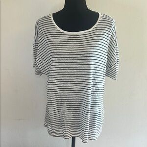 J. Crew Cream and Army Green Relaxed Boxy T-Shirt